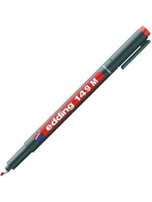 149 M Silgili Permanent Kalem - Asetat Kalemi - Kırmızı - 10 Kalem - Yuvarlak Uç 1 mm