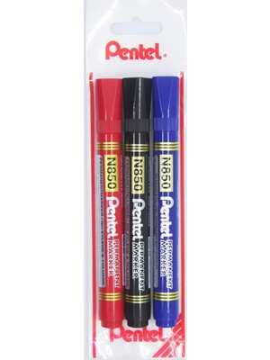 Permanent Markör - Yuvarlak Uç Siy-Kır-Mav