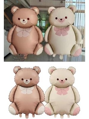 Retro Büyük Karamel Ayı Folyo Balon 65,5-90 cm