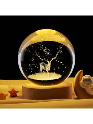 Costurera Geyik Tasarımlı Usb'li Cam Küre