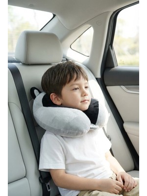 Heybee Luggages NKK009 Hayvanlı Luxury Gri Ortopedik Eğlenceli Çocuk Seyahat Boyun Yastığı