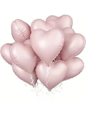 Soft Pembe Retro Kalp Folyo Balon 18 Inç 5 Adet