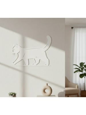 Arussio Kedi 2 Çerçevesiz Dekoratif Ahşap Tablo