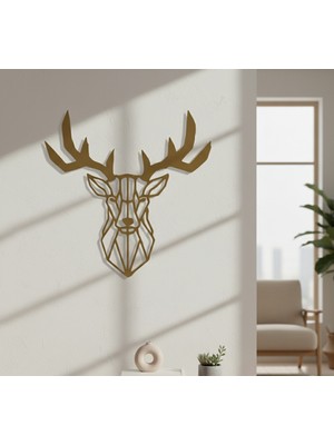 Arussio Geyik Başı Çerçevesiz Dekoratif Ahşap Tablo