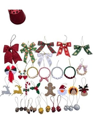 Yılbaşı Ağacı Süsü, 35 Parça, Kar Tanesi, Fiyonk,palamut, Melek El Yapımı Yılbaşı Süsler