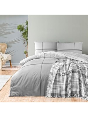 Elwood Battaniyeli DESENLI%100 Pamukscotch Pamuk Battaniye, Gri, Çift Kişilik