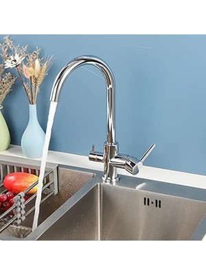 Arıtma Çıkışlı Mutfak Evye Bataryası 3 Yollu Batarya