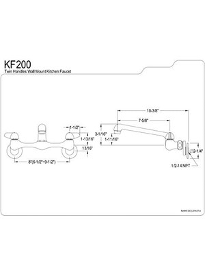 KF200 Döküm Borulu Duvara Monte Mutfak Bataryası, 7-5/8-Inç, Parlak Krom