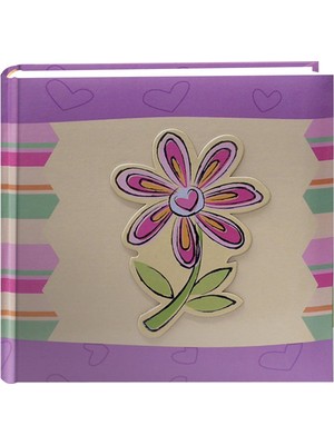 Albums 200 Cepli 3-D Çizgili Çiçek Aplike Kapak Fotoğraf Albümü, 4 x 6 Inç
