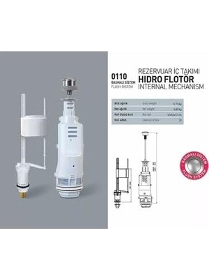 Donau Basmalı Sistem Alafranga Klozet Rezervuar Iç Takımı