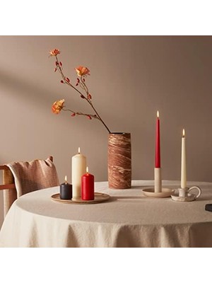 Kırmızı Sütun Blok Mum, 7 Saat Yanma Süreli, 60/40MM (4'lü Paket)