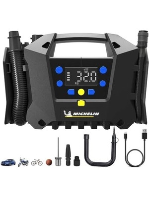 MC34259 11.1VOLT/2.5AH. Li-Ion 120PSI Ayarlanabilir Dijital Basınç Göstergeli Şarjlı Lastik & Yatak Şişirme Pompası