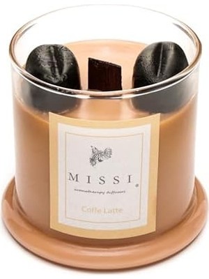 Üfleme Cam Ahşap Fitilli Coffee Vegan Mum (140 Gr)