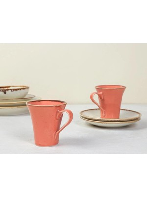 Seasons Turuncu&bej 2 Kişilik Kahve Takımı 70CC 04ALM008834