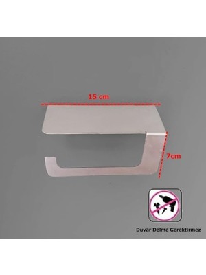 Ister Kendinden Yapışkanlı Ister Vidalı Paslanmaz Çelik Telefon Raflı Tuvalet Kağıtlığı