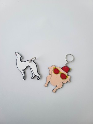 Alvina Atölye Friends Ilhamlı Hindi & Köpek Figürlü Anahtarlık – Tv Temalı Sevimli Ikili Set