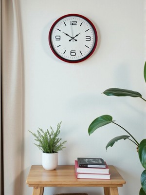 Soi Home Zentime 36 cm Kırmızı Dekoratif Duvar Saati
