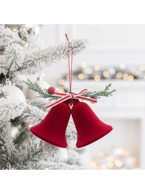 Yılbaşı Kadife Çan Bordo 2lı 10X20CM AST7302