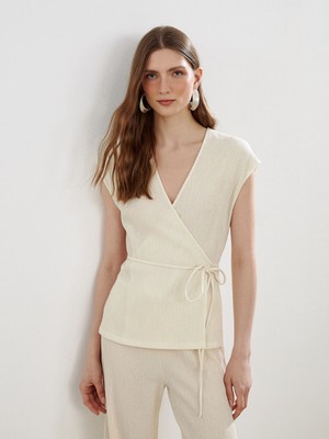 Lc Waikiki Yeni Sezon Kruvaze Yaka Dokulu Bluz