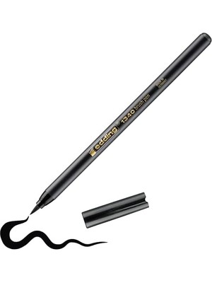 1340 Fırça Uçlu Keçeli Kalem - Siyah - 1 Kalem - Esnek Fırça Ucu