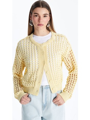 Lc Waikiki Yeni Sezon Bisiklet Yaka Ajurlu Kadın Triko Hırka