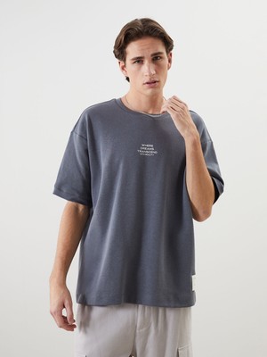 Lc Waikiki Yeni Sezon Bisiklet Yaka Kısa Kollu Baskılı Erkek Sweatshirt