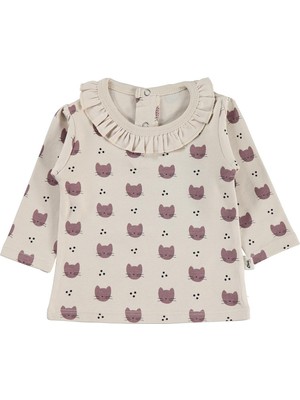 Civil Baby Kedi Empirme 6-18 Ay Sweatshirt - Bej