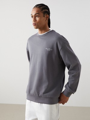 Lc Waikiki Yeni Sezon Bisiklet Yaka Uzun Kollu Baskılı Erkek Sweatshirt