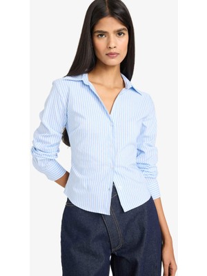 DeFacto Fitted Çizgili Bengalin Gömlek D4013AX26SP