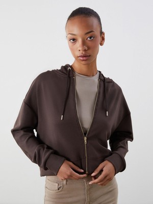 Lc Waikiki Yeni Sezon Kapüşonlu Kadın Fermuarlı Sweatshirt