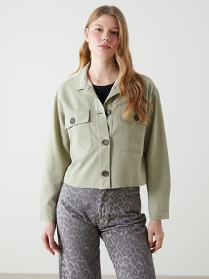 Lc Waikiki Yeni Sezon Gömlek Yaka Keten Karışımlı Kadın Ceket