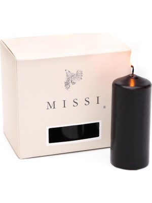 6'lı Siyah Bar Mum Seti (3,5x8 Cm)