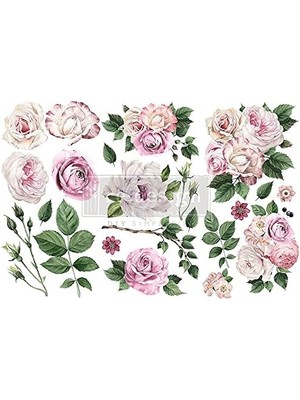 Dekor Transferleri-Narin Güller 15 cm x 30 cm Sevgililer Günü Hediyeleri, Paskalya Günü Süsleri, Çocuk Hediyeleri, Anne Sevgililer Günü Hediyesi