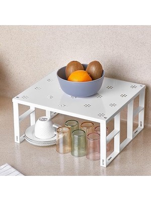 2'li Raf Düzenleyici Seti: Dolap Içi Düzenleyici, Tabak ve Bardak Rafı Tabak Düzenleyici Dolap Rafı Portatif Organizer