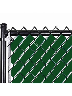 Örgü Tel Koruma Kapatma Gizlilik Bantları Pvc Çit Şeridi (50 Metre) (5cm Yeşil)