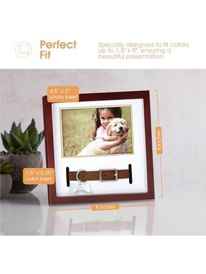 Pet Yaka Hatıra Çerçevesi, Evcil Hayvan Anıtı Resim Çerçevesi, Evcil Hayvan Sahibi Ev Dekoru, Kedi Veya Köpek Hatırası, 3 "x 4.5" Fotoğraf Ekleme, Duvara Montaj ve Masa Üstü Çerçeve, Espresso