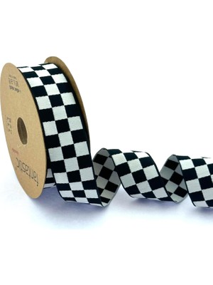 Fantastic Dama Desen/ekose Siyah Beyaz Kurdele