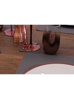 Gri Düz Nopeli Deri Amerikan Servis 2 Adet 35X45 cm