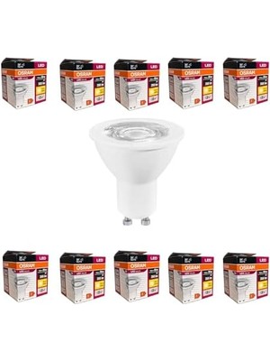 4,5W GU10 LED Ampul - 10'lu Ekonomik Paket, 350 Lumen, 3000K Sarı Işık, 36° Işık Açısı, 15.000 Saat Ömür, Enerji Verimli