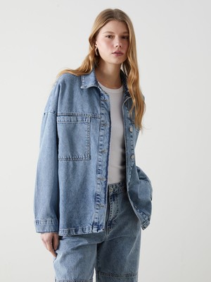 Lc Waikiki Yeni Sezon Kadın Jean Gömlek Ceket