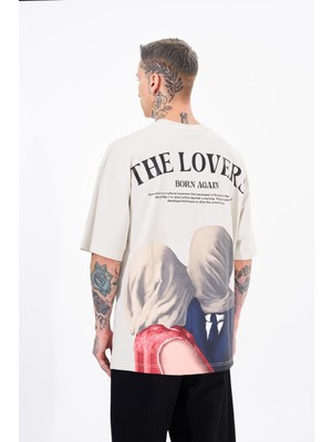 Machinist Erkek The Lovers Baskılı Oversize Tişört Uzay Grisi