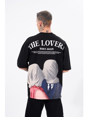 Machinist Erkek The Lovers Baskılı Oversize Tişört Siyah
