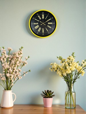 Soi Home Zentime 36 cm Sarı Dekoratif Duvar Saati