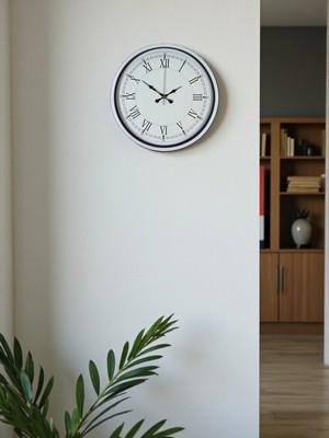 Soi Home Zentime 36 cm Beyaz Dekoratif Duvar Saati