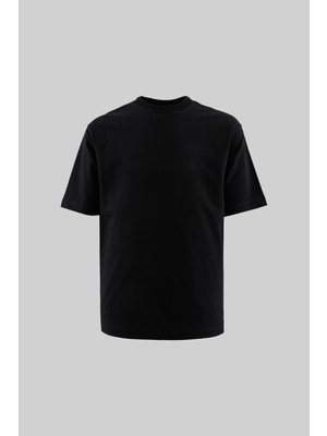 Machinist Erkek Relaxed Basic Pamuklu Tişört Siyah
