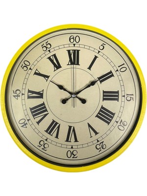 Soi Home Zentime 36 cm Sarı Dekoratif Duvar Saati