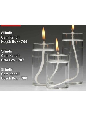 Cam Silindir Kandil Seti