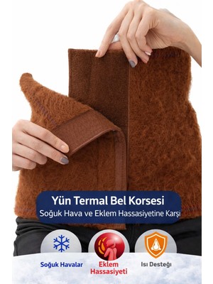 FitQueen Yün Termal Bel Isıtıcı – Soğuk Havalar İçin Isı Destekleyici Bel Koruyucu (1 Adet)