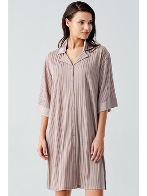 Artış Collection Kısa Kollu Düğmeli Esnek Viskoz Elbise 17102