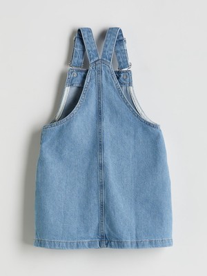 Lc Waikiki Yeni Sezon Kare Yaka Kız Çocuk Jean Salopet Elbise